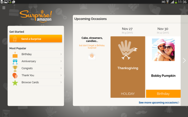 Amazon launches E-card App for Sending Gift Cards