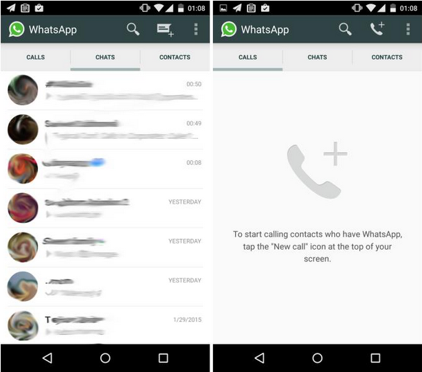 whatsapp voice calls feature