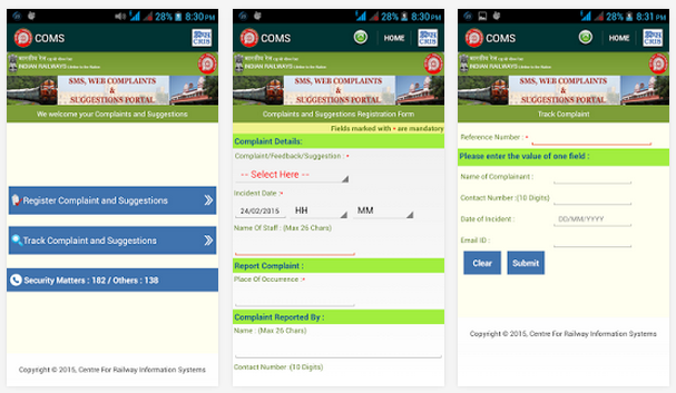 Passenger Mobile App for User Complaints launched by Indian Railways